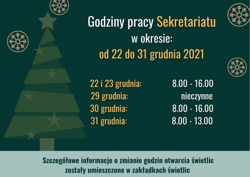 Godziny otwarcia sekretariatu