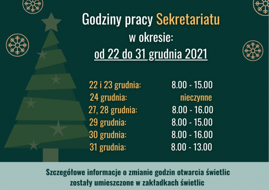 Godziny otwarcia sekretariatu
