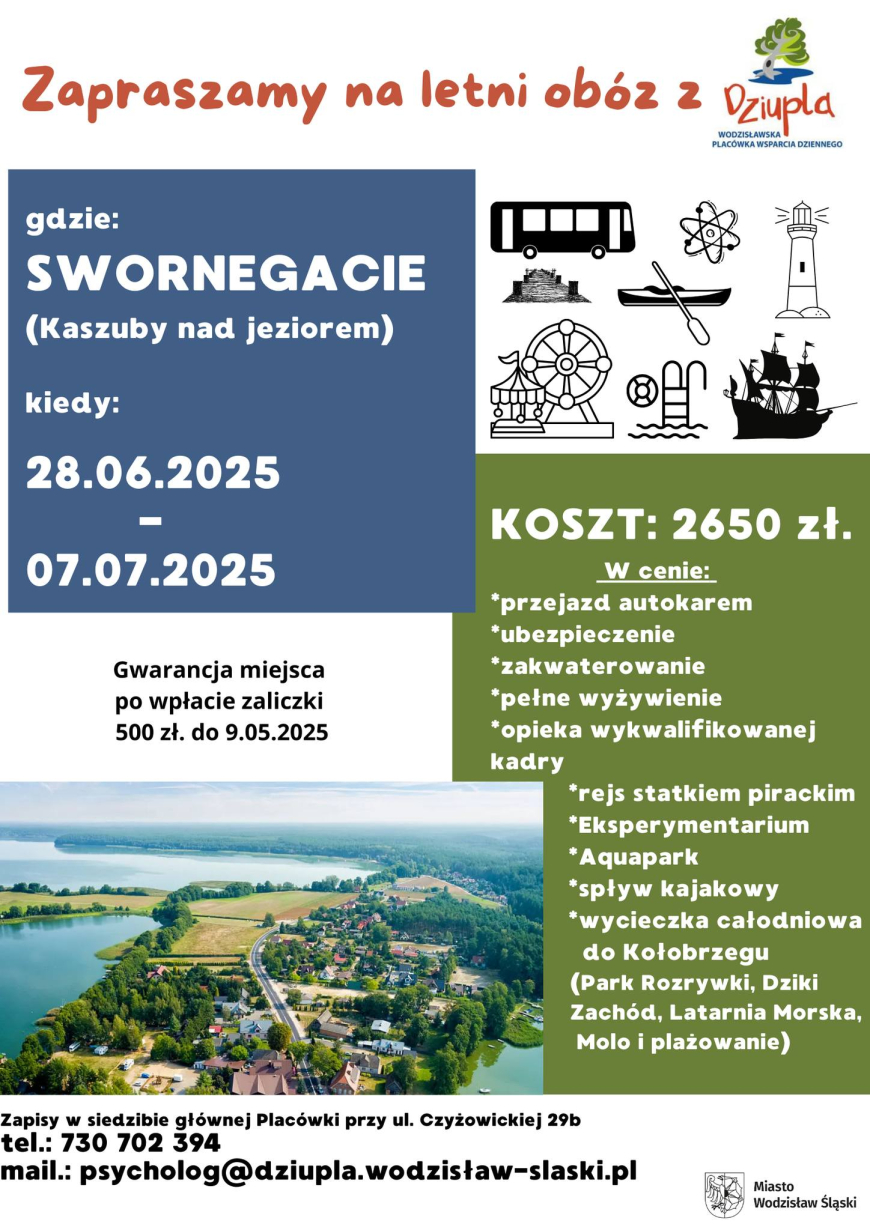 ZAPRASZAMY NA OBÓZ LETNI