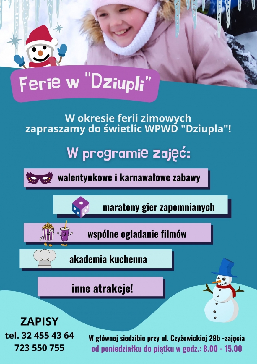 Zapraszamy na zajęcia w czasie ferii