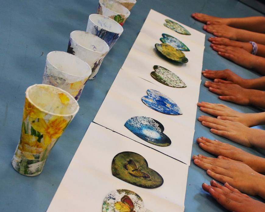 Decoupage na arteterapii w świetlicy nr 1