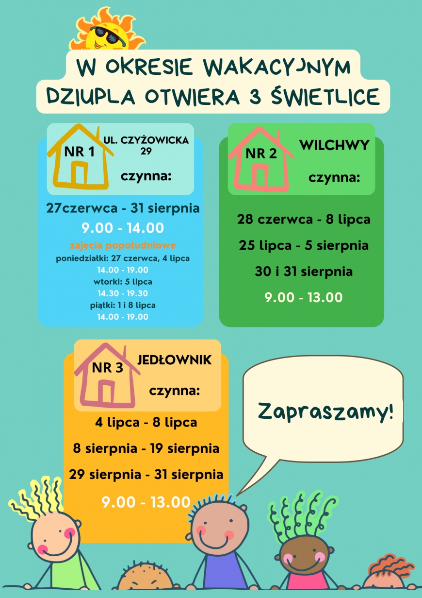W okresie wakacji czynne trzy świetlice